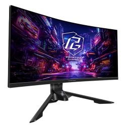 ASROCK - Asrock 34" WQHD Curved Gaming Monitor (PG34QRT2B), 3440 x 1440, 1ms, 2 HDMI, 2 DP, 180Hz, Tilt/Swivel/Height Adjust., USB, VESA
