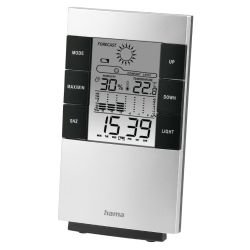 HAMA - Hama TH-200 LCD Thermo/Hygrometer - Bar Chart Thermometer, Hygrometer, Barometer, Weather Forecast, Date/Time, Alarm, Black/Silver