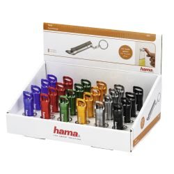 HAMA - Hama (2-in-1) LED Torch with Bottle Opener x24 Multipack, 4 Lumen, Keyring, Various Colours, Display Case
