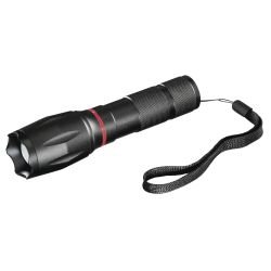 HAMA - Hama (Solid Pro) 200 Lumen LED Torch w/ Lateral COB LED, 100m Range, Adjustable Beam Focus, Shockproof, Aluminium, Black