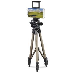 HAMA - Hama Phone/Tablet Tripod, 3D Tilt Head, 106cm Max Height, 6.4mm Thread & Phone/Tablet Holder, Quick-Change Plate, Spirit Level, Bag