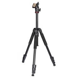 HAMA - Hama (Traveller 163 Ball) Camera Tripod, 3-Way Ball Head, 163cm Max Height, 6.4mm Thread, Quick-Release Plate, Spirit Level, Bag