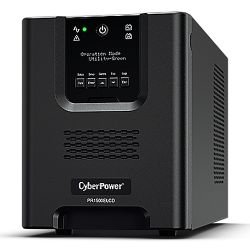 CYBERPOWER - CyberPower 1500VA Line Interactive Tower Pro UPS, 1350W, LCD Display, 8x IEC, AVR Energy Saving, Hot-Swap Batteries