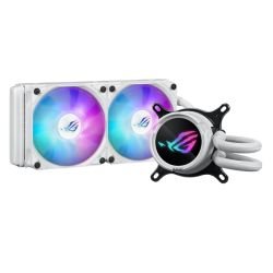 ASUS - Asus ROG STRIX LC III 240 ARGB White Liquid CPU Cooler, 240mm, 7th Gen v2 Asetek Pump, ARGB Fans, Rotatable Water Block