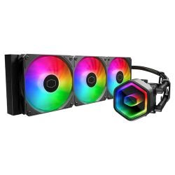 COOLER MASTER - Cooler Master MasterLiquid 360 Core II 360mm ARGB Liquid CPU Cooler, Dual Chamber Pump w/ Infinity Mirror, Black