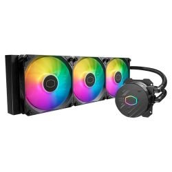 COOLER MASTER - Cooler Master MasterLiquid 360L Core ARGB 360mm Liquid CPU Cooler, 3x ARGB PWM Fans, RGB Pump Head, Black