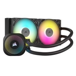 CORSAIR - Corsair iCUE LINK TITAN 240 RX RGB Liquid CPU Cooler, RX120 RGB Magnetic Dome Fans, 20 LED Pump Head, iCUE LINK Hub Included, Black
