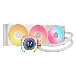 CORSAIR - Corsair iCUE LINK TITAN 360 RX LCD RGB Liquid CPU Cooler, RX120 RGB Magnetic Dome Fans, Personalised LCD Screen, iCUE LINK Hub Included, White
