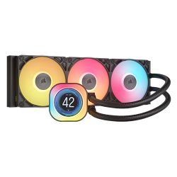 CORSAIR - Corsair iCUE LINK TITAN 360 RX LCD RGB Liquid CPU Cooler, RX120 RGB Magnetic Dome Fans, Personalised LCD Screen, iCUE LINK Hub Included, Black