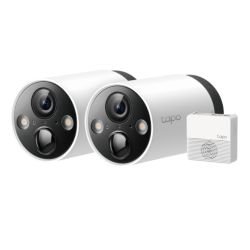TP-LINK - TP-LINK (TAPO C420S2) Smart Wire-Free 2K QHD Outdoor Security 2-Camera System, 180-Day Battery, Colour Night Vision, AI Detection, Alarms, 2-Way Audio, Tapo H200 Hub Included