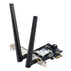 ASUS - Asus (PCE-AXE5400) AXE5400 Wi-Fi 6E Tri-Band PCI Express Adapter, Bluetooth 5.2, OFDMA & MU-MIMO