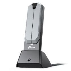 TP-LINK - TP-LINK (Archer TBE400UH) BE6500 Wi-Fi 7 High Gain Wireless USB Adapter, Tri-Band, USB 3.0, MLO, MU-MIMO, OFDMA, Multi-RU, Cradle