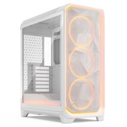 FRACTAL - Fractal Design Meshify 3 Ambience Pro RGB (White TG Clear) Gaming Case w/ Clear Window, E-ATX, Mesh Front, 3x RGB Fans, Adjust Pro Hub, USB-C 20Gbps