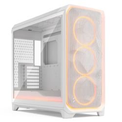FRACTAL - Fractal Design Meshify 3 XL Ambience Pro RGB (White TG Clear) w/ Clear Window, E-ATX, Mesh Front, 3x RGB Fans, Adjust Pro Hub, USB-C 20Gbps