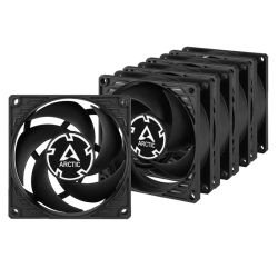 ARCTIC - Arctic P8 8cm Pressure Optimised PWM PST Case Fan w/ Cable Splitter (5 Pack), Black, Fluid Dynamic, 200-3000 RPM, Value Pack