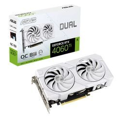 ASUS - Asus DUAL RTX4060 Ti EVO White OC, 8GB DDR6, HDMI, 3 DP, 2595MHz Clock, Overclocked