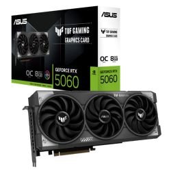 ASUS - Asus TUF GAMING RTX5060 OC, PCIe5, 8GB DDR7, HDMI, 3 DP, 2677MHz Clock, RGB Lighting, Overclocked