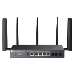 TP-LINK - TP-LINK (DR3650v-4G) Omada 4G+ Cat6 AX3000 Wi-Fi 6 Gigabit Desktop DSL Gateway, 4G+ Cat6 up to 300Mbps, VDSL2 35b, USB, VoIP Support, Centralized Management, Mesh Tech