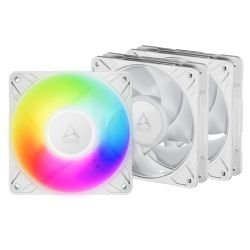 ARCTIC - ARCTIC P12 Pro ARGB 12cm PWM Case Fans w/ Cable Splitters (3 Pack), Fluid Dynamic Bearing, 600-3000 RPM, White