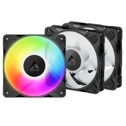 ARCTIC - ARCTIC P12 Pro ARGB 12cm PWM Case Fans w/ Cable Splitters (3 Pack), Fluid Dynamic Bearing, 600-3000 RPM, Black