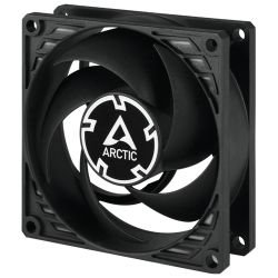 ARCTIC - ARCTIC P8 Silent Pressure-optimised Extra Quiet 8cm Case Fan, Black, Fluid Dynamic, 1600 RPM. Black