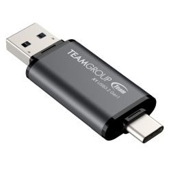TEAM - Team 128GB X1 USB-A & USB-C 3.2 Gen1 Memory Pen, 100MB/s, Aluminium Alloy
