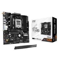 ASROCK - Asrock A620AM PRO-A WIFI, AMD A620A, AM5, Micro ATX, 4 DDR5, HDMI, Wi-Fi 6E, 2.5G LAN, 3x M.2