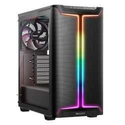 BEQUIET - Be Quiet! Pure Base 501 DX ARGB Gaming Case w/ Glass Side, ATX, Compact Design, 3 Pure Wings 3 Fans, High Airflow Front & Top, USB-C, Black