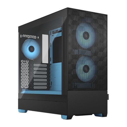 FRACTAL – Fractal Design Pop Air RGB (Cyan Core TG) Gaming Case w/ Clear Glass Window, ATX, Hexagonal Mesh Front, Cyan Interior/Accents, 3 RGB Fans & ARGB Controller FRACTAL - Fractal Design Pop Air RGB (Cyan Core TG) Gaming Case w/ Clear Glass Window, ATX, Hexagonal Mesh Front, Cyan Interior/Accents, 3 RGB Fans & ARGB Controller - Image 2