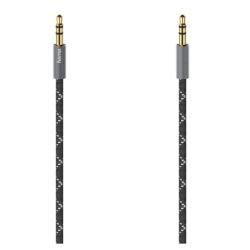 HAMA - Hama 3.5mm Jack Stereo Cable, Male to Male, Gold-Plated, Fabric Jacket, 1.5 Metre