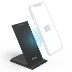 HAMA - Hama QI-FC10S Wireless Charger, 10W, USB-C, Wireless Smartphone Charging Pad, Black