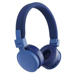 HAMA - Hama (Freedom Lit III) Bluetooth Headset w/ Mic, 3.5mm Jack/USB-C, Foldable, Up to 15hrs Battery, Blue