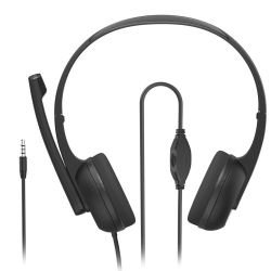 HAMA - Hama (HS-P150 V2) Ultra-lightweight Headset, 3.5mm Jack, Y-adapter, Padded Ear Pads, Inline Controls