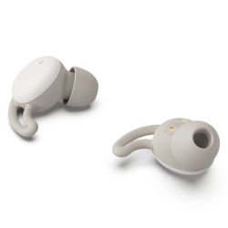 HAMA - Hama (Spirit Calm) Bluetooth Earbuds with Mic, Ear Hooks, True Wireless, Touch Control, Voice Control, Charging Case, White/Grey