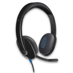 LOGITECH - Logitech H540 Headset, Noise Cancelling Mic, USB, On Ear Controls, Padded
