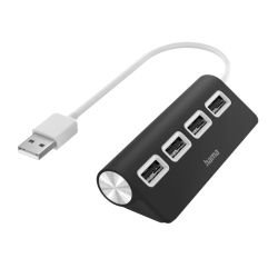 HAMA - Hama External 4-Port USB 2.0 Hub, USB Powered, Black
