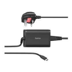 HAMA - Hama Universal USB-C Notebook PSU, Power Delivery (PD), 5-20V/65W, Auto Select, Hook & Cable Tie
