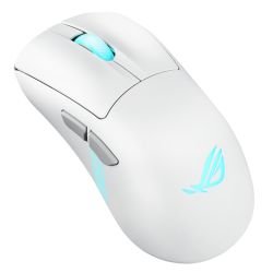 ASUS - Asus ROG Keris II Origin Wireless Lightweight RGB Gaming Mouse, Wired/Wireless/Btooth, AimPoint Pro Sensor, Push-Fit Switch Socket, 42000 DPI, Moonlight White