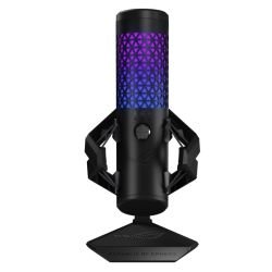 ASUS - Asus ROG Carnyx USB Gaming Microphone, Studio-Grade 25mm Condenser, 192kHz/24-bit, High-Pass Filter, Pop Filter, Metal Mount, RGB Lighting, Black