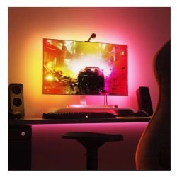 NANOLEAF – Nanoleaf 4D Screen Real-time Mirroring + Lightstrip Kit, ARGB, Mirrors Action/Music on PC/TV using Camera, 5.2 Metre, For Monitors/TVs up to 85″ NANOLEAF - Nanoleaf 4D Screen Real-time Mirroring + Lightstrip Kit, ARGB, Mirrors Action/Music on PC/TV using Camera, 5.2 Metre, For Monitors/TVs up to 85"