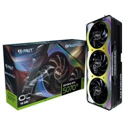 PALIT - Palit RTX5070 Ti GameRock OC, PCIe5, 16GB DDR7, HDMI, 3 DP, 2512MHz Clock, RGB Lighting, Overclocked
