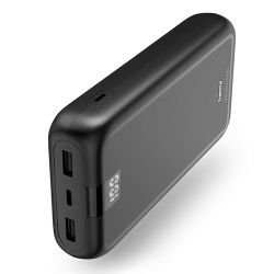 HAMA – Hama Performance 24 24000mAh Fast Charge Powerbank, 2x USB-A, USB-C, LED Capacity Indicator, Grey HAMA - Hama Performance 24 24000mAh Fast Charge Powerbank, 2x USB-A, USB-C, LED Capacity Indicator, Grey