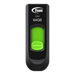 TEAM – Team 64GB C141 Green USB 2.0 Memory Pen, Retractable Design, Ultra-thin 9.5mm TEAM - Team 64GB C141 Green USB 2.0 Memory Pen, Retractable Design, Ultra-thin 9.5mm