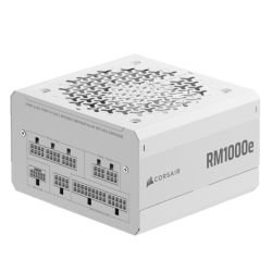 CORSAIR - Corsair 1000W RMe Series RM1000e PSU, Fully Modular, Low-Noise, Cybenetics Gold, Zero RPM Mode, ATX 3.1, PCIe 5.1, White