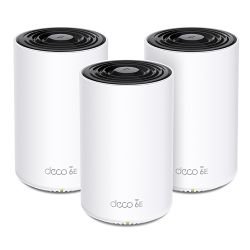 TP-LINK - TP-LINK (DECO XE75 PRO) AXE5400 Wi-Fi 6E Tri-Band Mesh System, 3 Pack, AI-Driven Mesh, 2.5G & Dual GB LAN per Unit, Voice Control