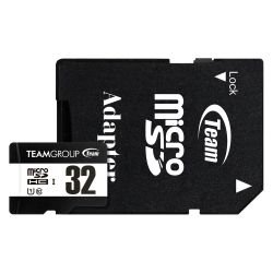 TEAM - Team 32GB MicroSDHC UHS-I U1 C10 Card with SD Adapter, Class 10 UHS-I, Up to 100MB/s