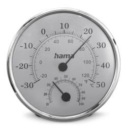 HAMA – Hama (Saipan) Analogue Thermo/Hygrometer – Thermometer, Hygrometer, Comfort Indicator, Stainless Steel, Silver/Grey HAMA - Hama (Saipan) Analogue Thermo/Hygrometer - Thermometer, Hygrometer, Comfort Indicator, Stainless Steel, Silver/Grey