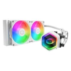 COOLER MASTER – Cooler Master MasterLiquid 240 Core II 240mm ARGB Liquid CPU Cooler, Dual Chamber Pump w/ Infinity Mirror, White COOLER MASTER - Cooler Master MasterLiquid 240 Core II 240mm ARGB Liquid CPU Cooler, Dual Chamber Pump w/ Infinity Mirror, White