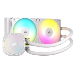 CORSAIR - Corsair NAUTILUS 240 RS ARGB Liquid CPU Cooler, RS120 ARGB Magnetic Dome Fans, RGB Pump, Daisy-Chain Connections, White