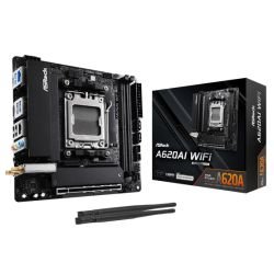 ASROCK - Asrock A620AI WIFI, AMD A620A, AM5, Mini ITX, 2 DDR5, HDMI, Wi-Fi 6E, 2.5G & GB LAN, 2x M.2
